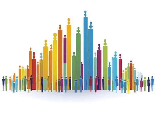 A stylized graph showing upward trending lines, representing stock growth. There are also small icons of people near the graph, indicating employees benefiting from the stock increase.