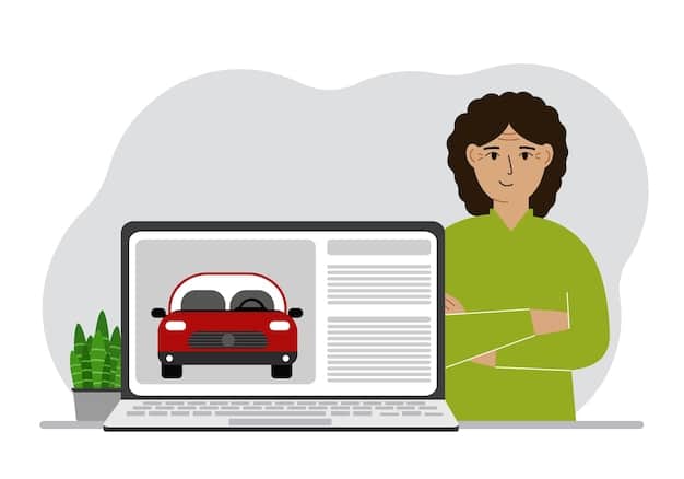 A person using a laptop to check their car's VIN (Vehicle Identification Number) on a manufacturer's website to see if it's affected by the recall. The scene highlights the importance of owners verifying their vehicle's status.